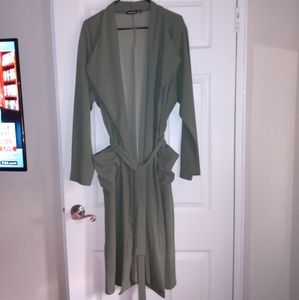 Plus size Light weight belted jacket